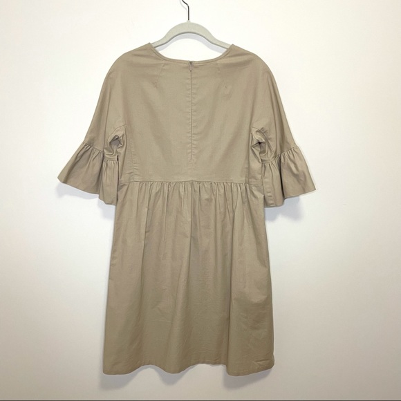Kim & Proper Womens S Brigitte Dress Ruffle Minimalist Neutral Quiet Luxury - Picture 4 of 16
